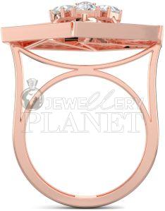 18K Rose Gold Quadrilateral Diamond Ring