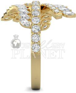 14K Gold Fern Leaf Diamond Ring