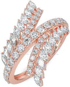 18K Rose Gold Fern Leaf Diamond Ring