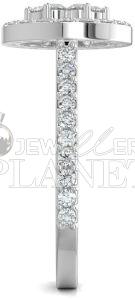 14K White Gold Flower Cluster Diamond Ring