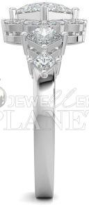 10K White Gold Diamond Cluster Ring