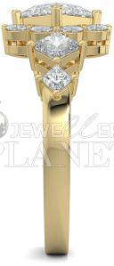 14K Gold Diamond Cluster Ring