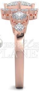 18K Rose Gold Diamond Cluster Ring