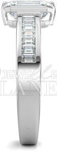 10K White Gold Emerald Cut Diamond Engagement Ring