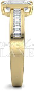 14K Gold Emerald Cut Diamond Engagement Ring