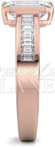 18K Rose Gold Emerald Cut Diamond Engagement Ring