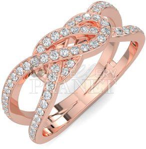 14K Rose Gold Diamond Entwined Love Knot Ring