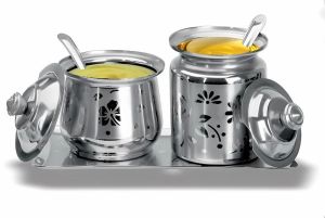 Stainless Steel Ghee and Oil Pots