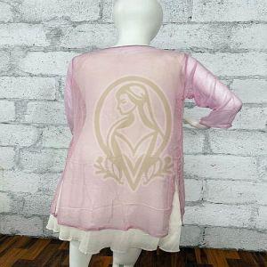 Ladies Pink White Cotton Crush Flared Western Dress