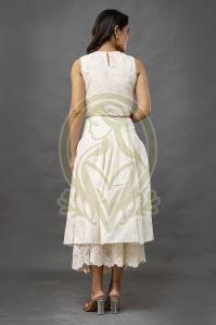 D5 Pearl Bloom Layered Ensemble Flared Skirt & Crop Top