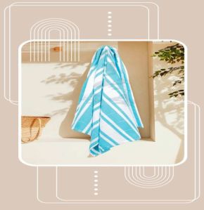 Bold Check Cabana Blue & White Beach Towel
