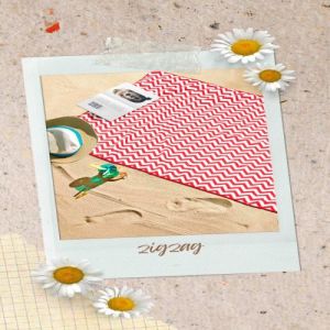 Bold Red and White Zigzag Beach Towel