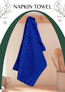 Highly Absorbent Blue Checker Pattern Kitchen Towel