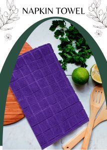 Highly Absorbent Purple Checker Pattern Kitchen Towel