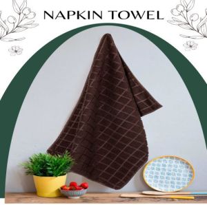 Hocolate Brown Textured Microfiber Kitchen Napkin