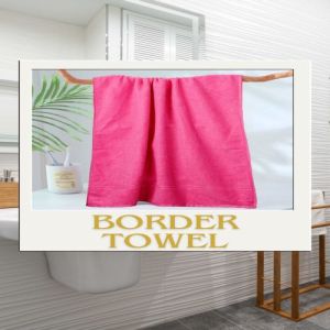 Hot Pink Border Bath Towel