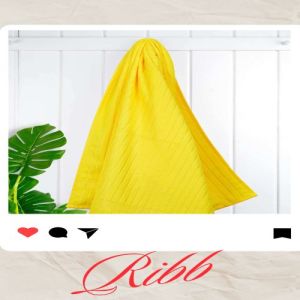 Lightweight Ribbed Texture Yellow Bath Towel