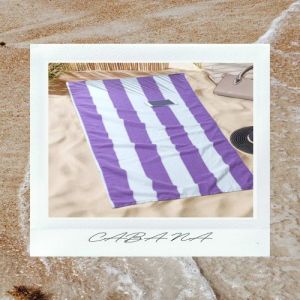 Lilac Stripe Cabana Beach Towel