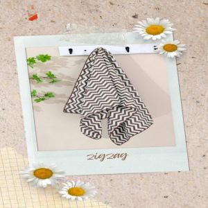 Luxurious Brown and White Zigzag Towel