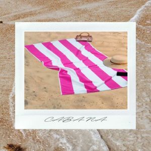 Pink Cabana Stripe Beach Towel