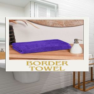 Plum Purple Border Bath Towel