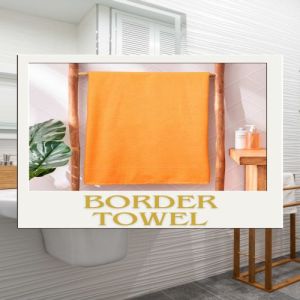 Tangerine Orange Border Bath Towel