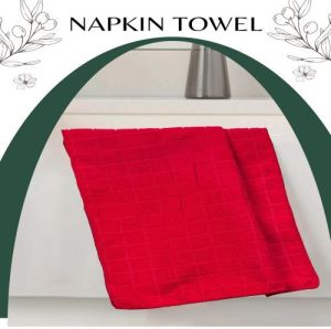 Vibrant Red Checker Pattern Kitchen Cleaning Towel