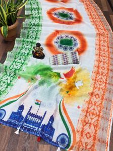 Linen Cotton Tiranga Sarees