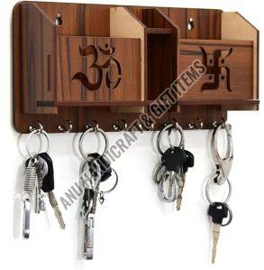 Polished Wooden Wall Mounted Key Holder