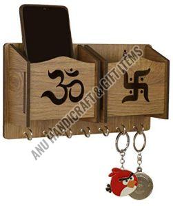 Polished Wooden Wall Mounted Key Holder