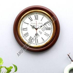 Brown Wooden Wall Clock