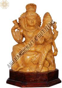 Wooden Curved Natraj (God Shiva) Statue
