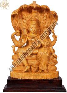 Wooden Curved Natraj (God Shiva) Statue