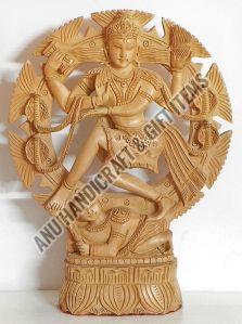 Wooden Curved Natraj (God Shiva) Statue