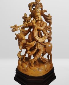 Wooden Krishna Statue