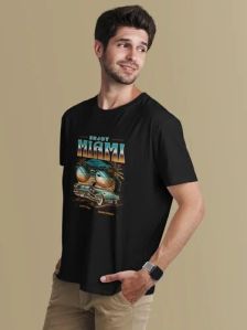Polyester Enjoy Miami Retro Ride Mens T Shirt