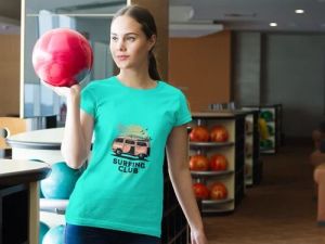 Polyester Surfing Club Vintage Van Ladies T Shirt