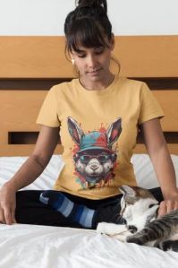 Urban Bunny Splash Round Neck T Shirt