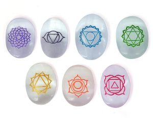 Selenite 7 Chakra Stone