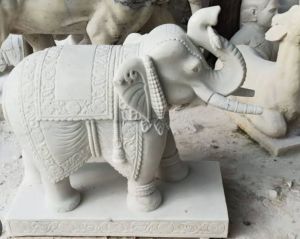 30 Inch Sandstone Carved Elephant