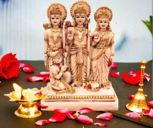 48x40x24 Inch Sandstone RAM Darbar Statue