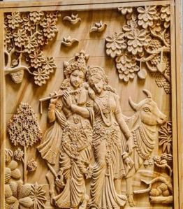 Radhna Krishna Sandstone Statue Panel