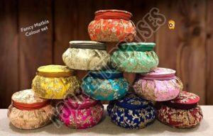 Multicolor Embroidery Matki Shape Bangle Box