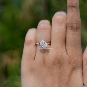 Cushion Cut Moissanite Ring