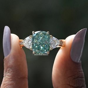 Elongated Cushion Moissanite Ring