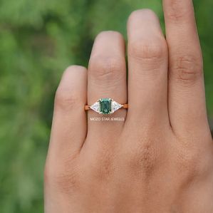 Emerald Cut Moissanite Ring