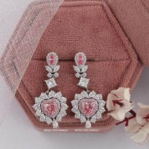 Heart Cut Lab Grown Diamond Earrings
