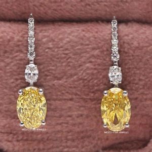 Oval Brilliant Mossonite Diamond Earrings