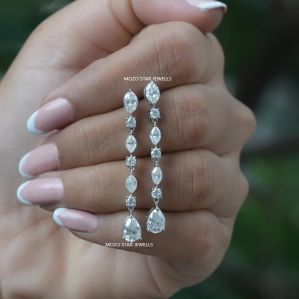 Pear Shaped Moissanite Earrings