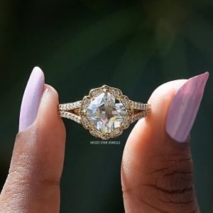 Peruzzi Cut Moissanite Ring